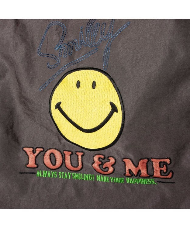 UNBILLION カシュカシュ cachecache / スマイル柄刺繍トートバッグ GY