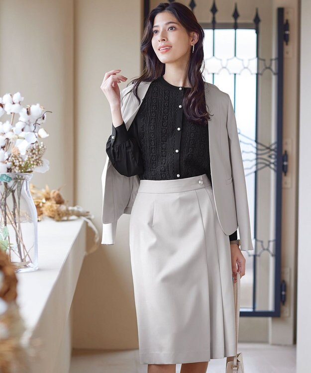 Tiaclasse 【新色追加・洗える】レースブラウス ブラック