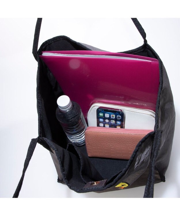 UNBILLION カシュカシュ cachecache / スマイル柄刺繍トートバッグ GY