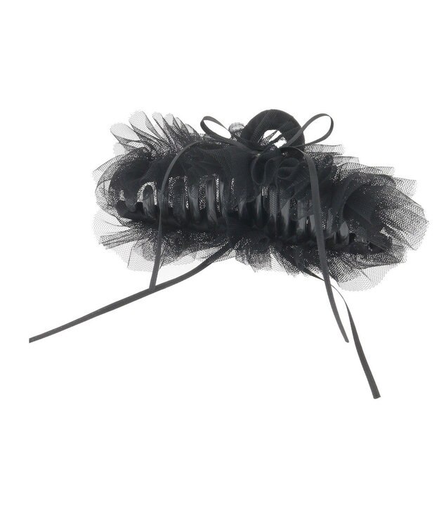 Maison de FLEUR チュールタイニーリボンバンスクリップ Black