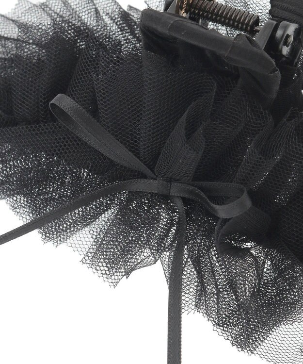 Maison de FLEUR チュールタイニーリボンバンスクリップ Black