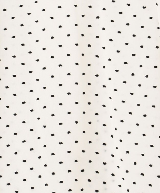 #Newans シアーパフスリーブブラウス ホワイト×ブラックドット