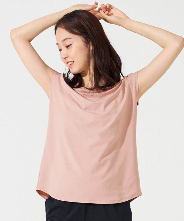 Chacott Chacott BALANCE ツイストアクセント2WayTシャツ グレイッシュローズ