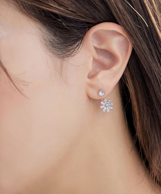 Tiaclasse 【金属アレルギー対応】フラワーキャッチピアス シルバー