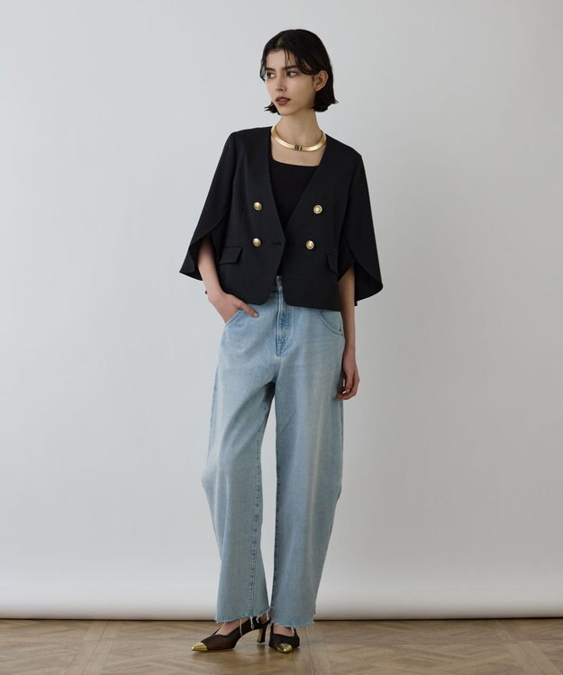 GRACE CONTINENTAL ブライトニットノースリーブ ブラック