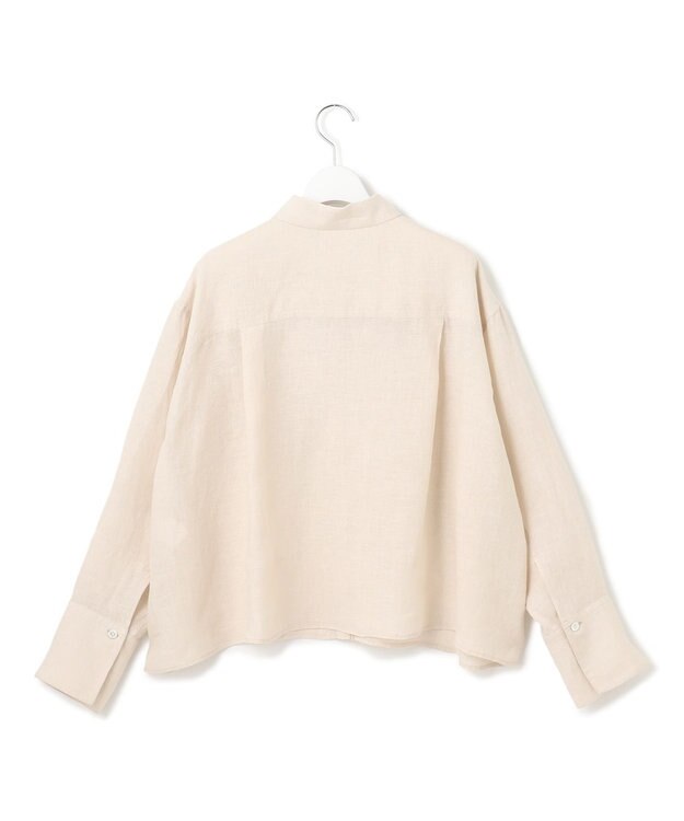 23区 【洗える】LIBECO クロップド シャツ ベージュ