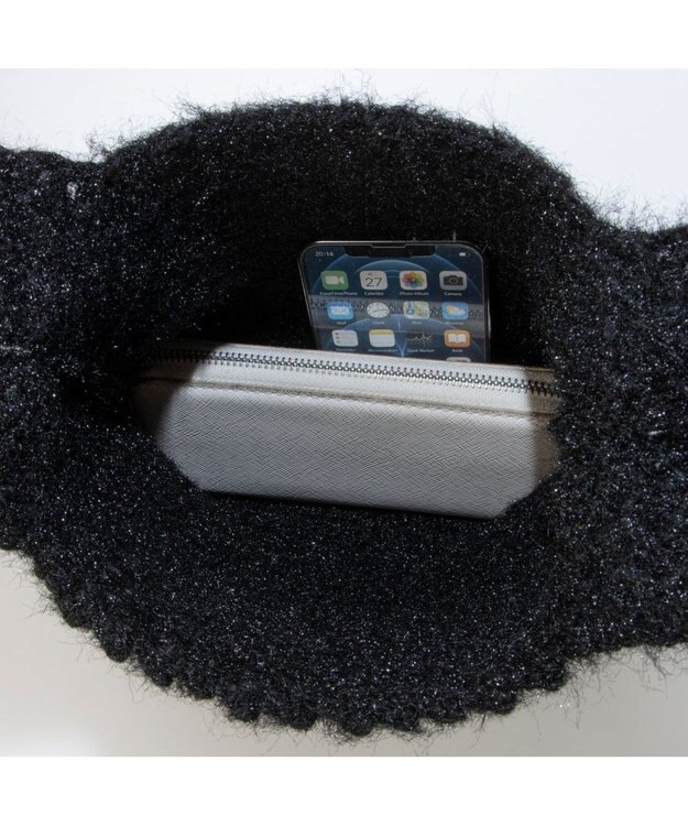 UNBILLION カシュカシュ cachecache / 柄編みニットショッパーバッグ ブラック