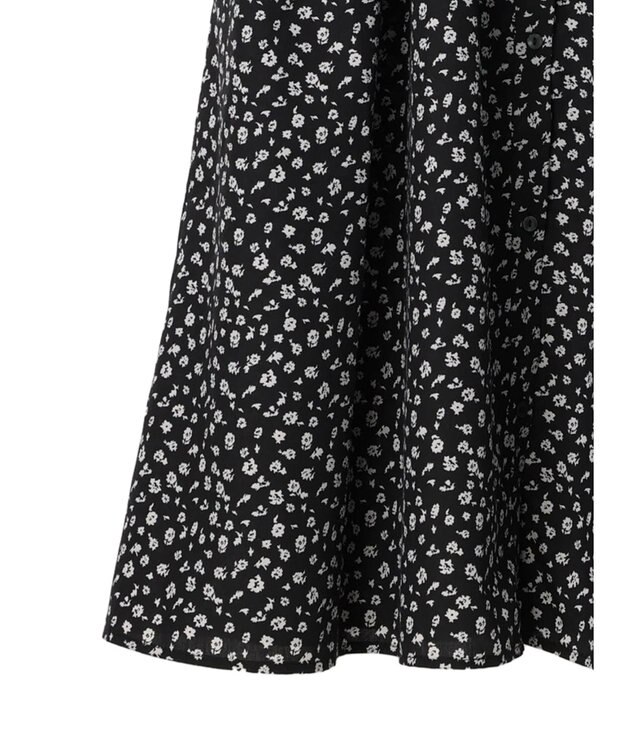 Green Parks ２ｗａｙ小花柄ギャザーシャツワンピース Black