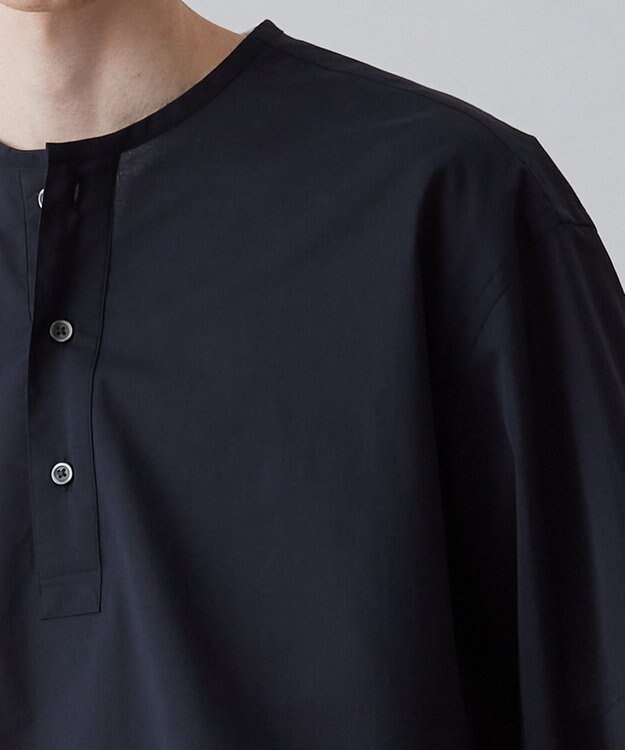 UNFILO MENS 【撥水】コットン ヘンリーシャツ [23年春夏商品] ブラック