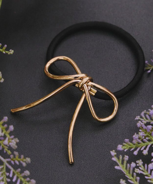 Tiaclasse メタルリボンヘアゴム ゴールド