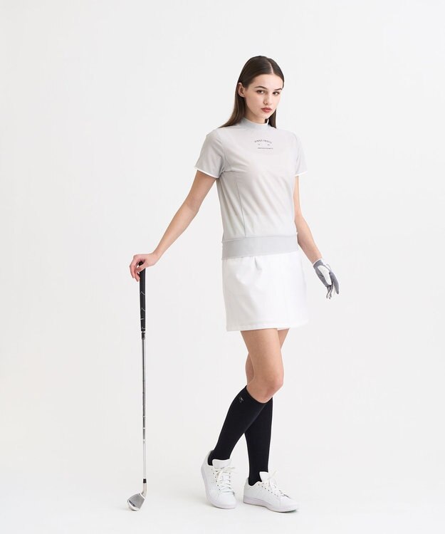 23区GOLF 【WOMEN】AIR TOOLライト モックネックシャツ ライトグレー系