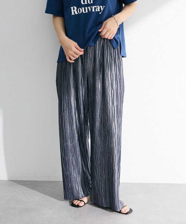 Green Parks セルフカットウェーブプリーツパンツ Navy