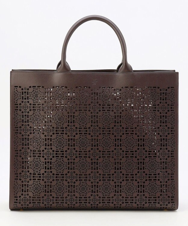 自由区 パンチングレース トート ダークブラウン