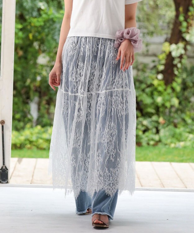 Green Parks ・ＥＬＥＮＣＡＲＥ　ＤＵＥ　レースティアードスカート