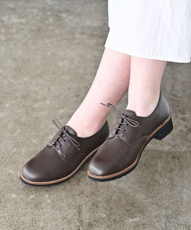 Pointer 本革軽量レースアップローファー ダークブラウン