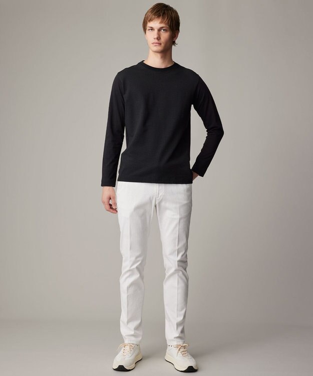 JOSEPH ABBOUD 【オーガニックコットン使用・日本素材、日本縫製】JOE COTTON サッカー Tシャツ ブラック系