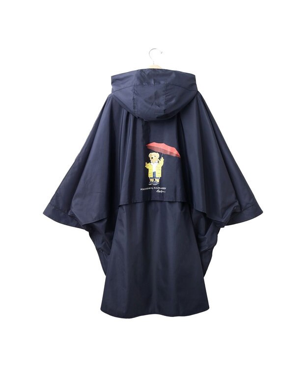 MOONBAT POLO RALPH LAUREN(ポロ ラルフローレン) 【C-zeroはっ水】レインコート ポンチョ 収納袋付き ポロベア ワンポイント 無地 ミリタリー風 ネイビーブルー