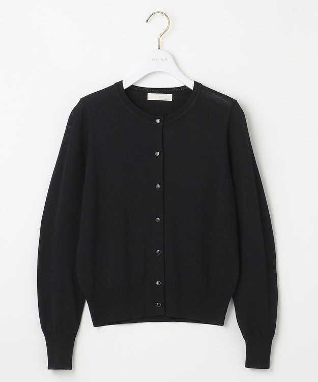 ANY SIS L 【接触冷感 / UVケア】ベーシッククールタッチ カーディガン ブラック