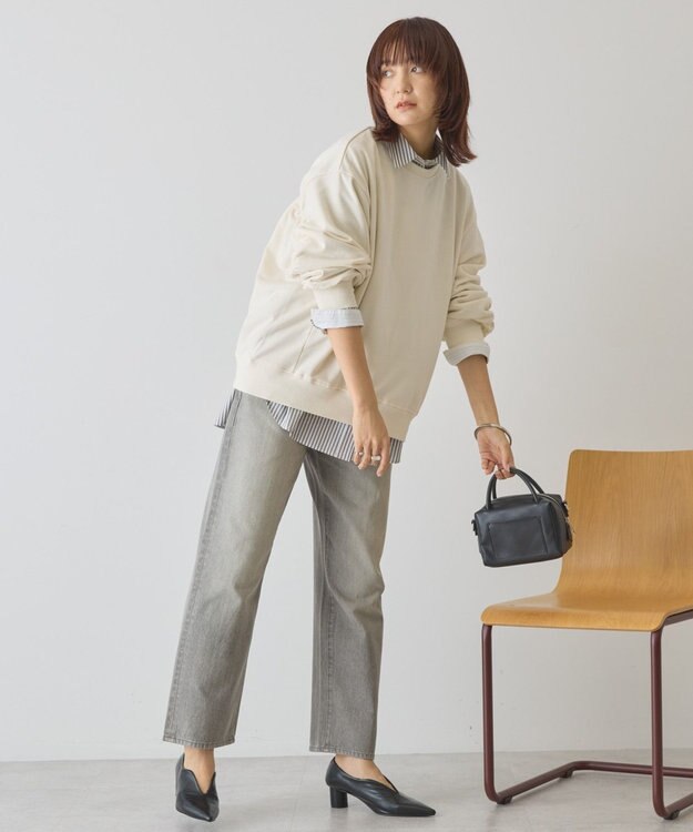 AMERICAN HOLIC ルーズストレートデニムパンツ Gray