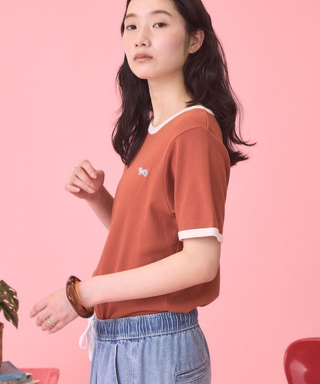 AMERICAN HOLIC 【PENNEY'S】配色リンガーTシャツ Orange