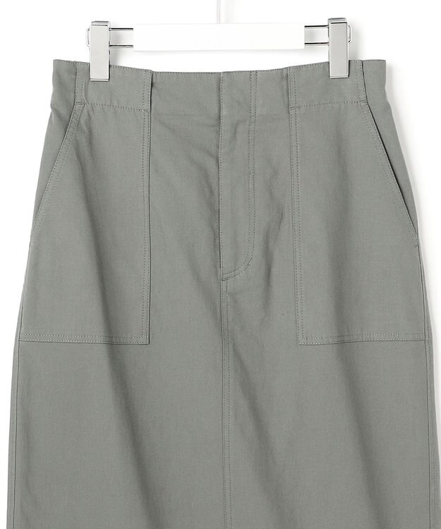 23区 L 【先行予約】スラブツイルストレッチ Iライン スカート カーキ