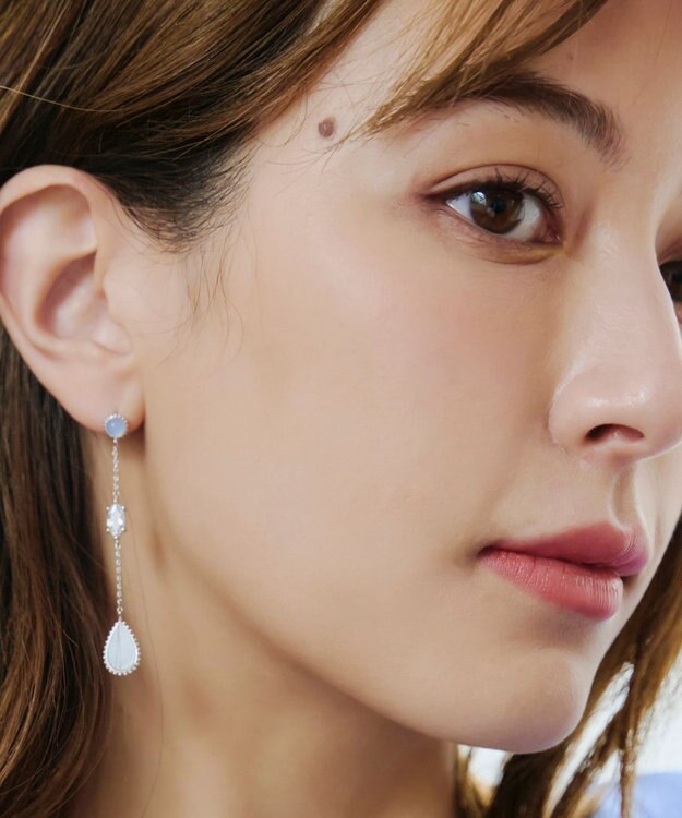 Tiaclasse 【金属アレルギー対応】　カラードロップロングピアス シルバー