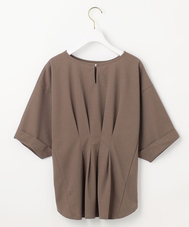 ANY SIS S 【前後着用・UVケア・洗える】2WAYジョーゼットジャージードルマン カットソー モカ