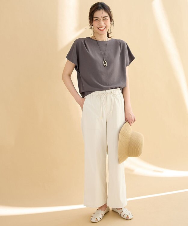 ANY さらさらDRYブラウス ダークブラウン