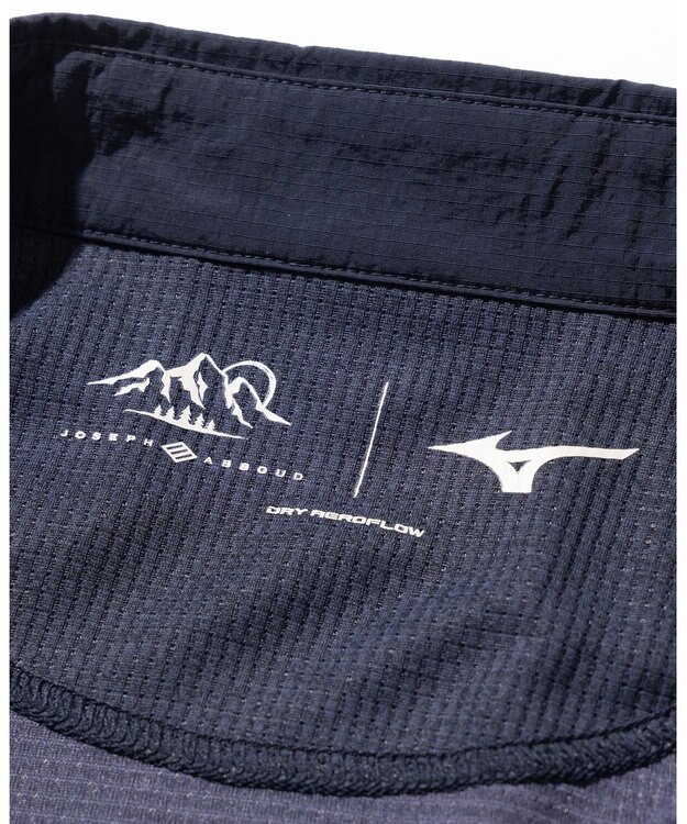 JOSEPH ABBOUD MOUNTAIN 【吸水速乾・通気性】ミズノコラボ DRY AEROFLOW ポロシャツ ネイビー系