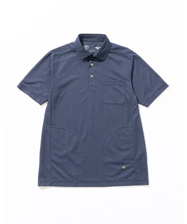 JOSEPH ABBOUD MOUNTAIN 【吸水速乾・通気性】ミズノコラボ DRY AEROFLOW ポロシャツ ネイビー系