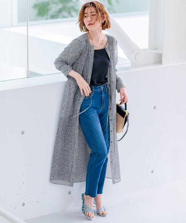 23区 【SLOW/洗える】SLOW DENIM タイトストレート デニム ダルブルー系