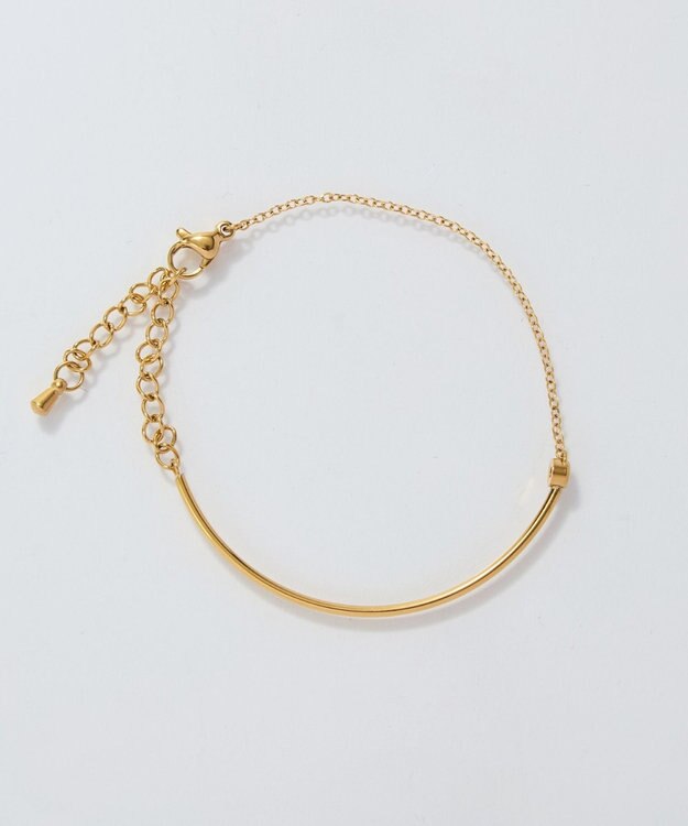 Phoebe 【金属アレルギー対応】グッリターハーフバングルチェーンブレスレット/サージカルステンレス ゴールド