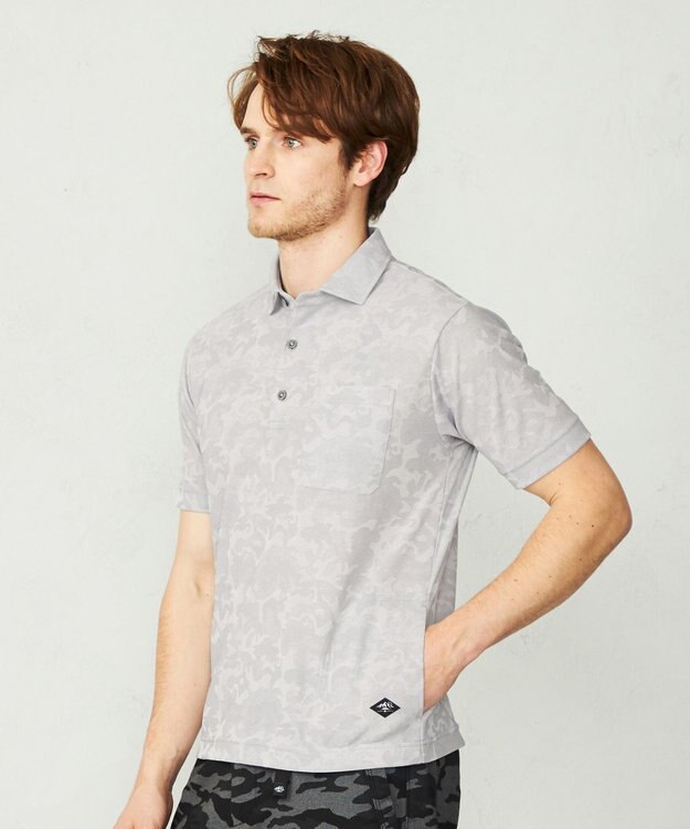JOSEPH ABBOUD MOUNTAIN 【UNISEX】クールスキンガードカモ ポロシャツ ライトグレー系7