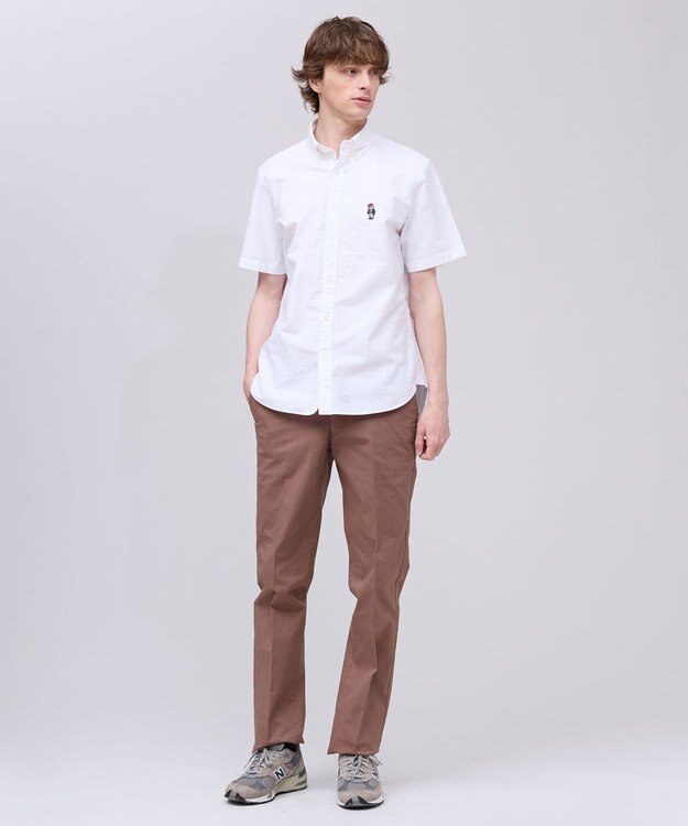 J.PRESS MEN 新デザイン【BULLDOG BOY】オックスフォード 半袖シャツ / B.D. ホワイト系