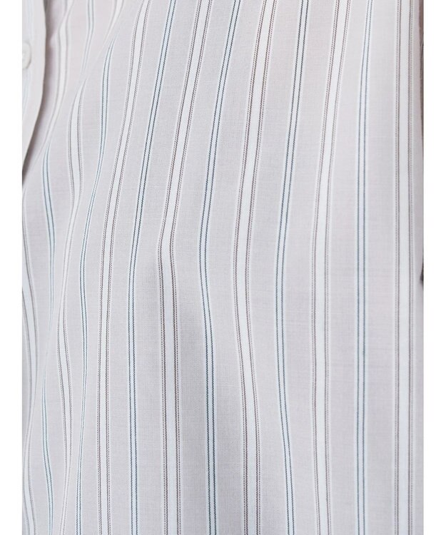 earth music&ecology レギュラーカラーシャツ Stripe Beige