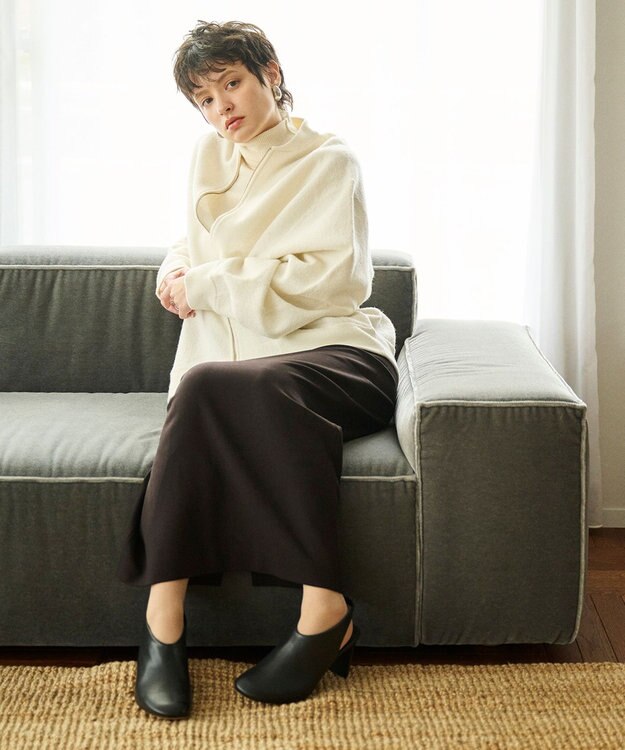 #Newans リラックスフィットドルマンニットブルゾン ホワイト系