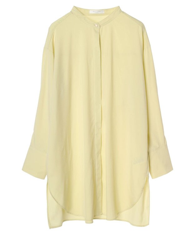 Green Parks イージーケア　比翼ボタンチュニック Lime Green