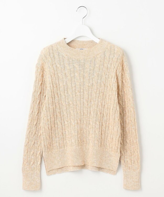 J.PRESS LADIES 【洗える】MIX COLOR SLUB ケーブル ニット ベージュ系