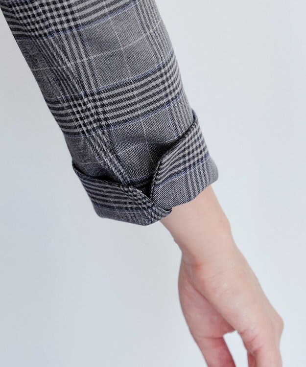 Tiaclasse 【洗える】カラーレスチェック柄ジャケット グレー