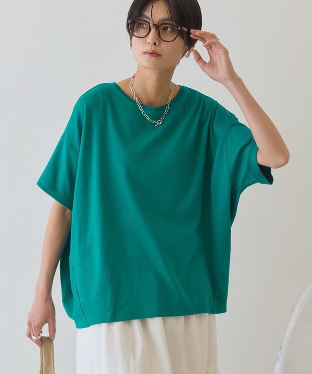 AMERICAN HOLIC 【接触冷感+UVカット】半袖コクーンカットプルオーバー Blue Green