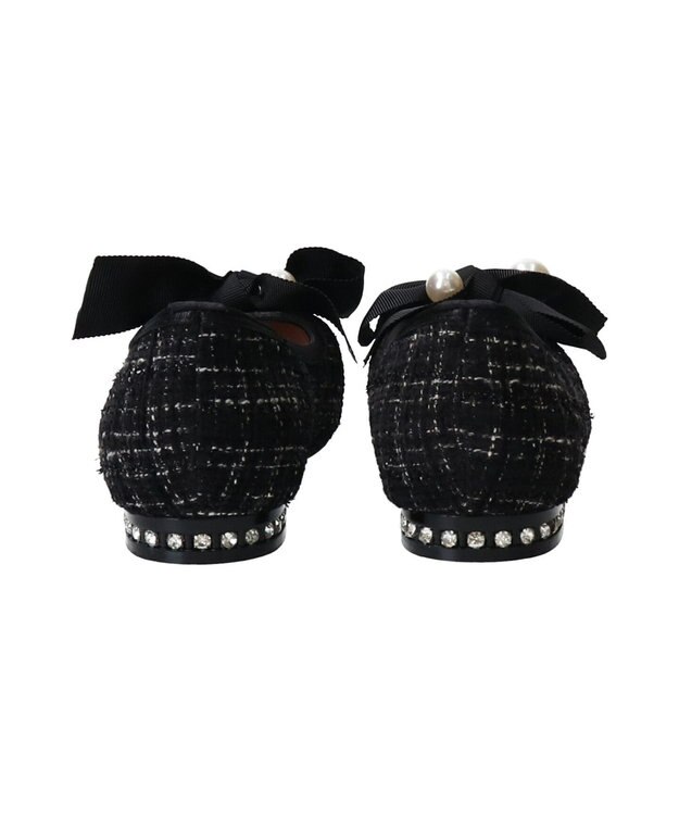 Bridget Birkin 【Bridget Birkin】ビッグパールリボンフラットシューズ ブラック雑材