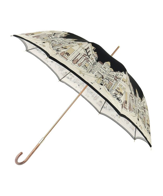 MOONBAT 【日本製】ダックス (DAKS) 長傘 街並みカラープリント ブラック