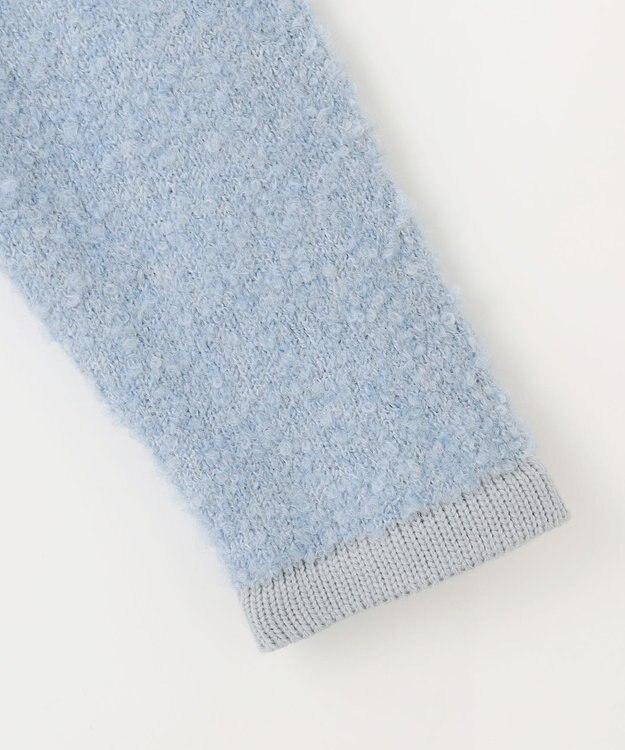 Feroux 【洗える】ブークレー ニットジャケット ブルー系