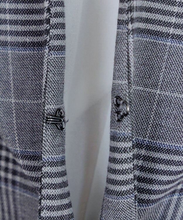 Tiaclasse 【洗える】カラーレスチェック柄ジャケット グレー