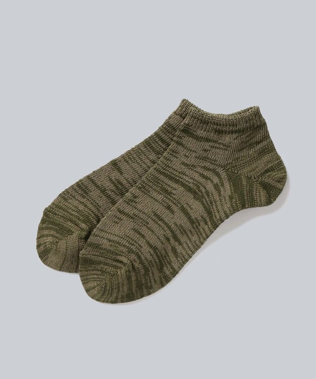 WHITE MAILS 【UNISEX】PAPER SLUB ANKLE ソックス カーキ