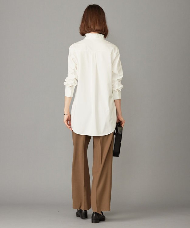 ICB 【洗える】ブラウスライクジャージー ボウタイデザインカットソー オフホワイト系