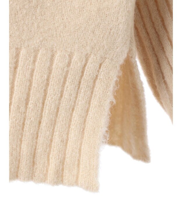 earth music&ecology 袖ボタンニットプルオーバー Ecru