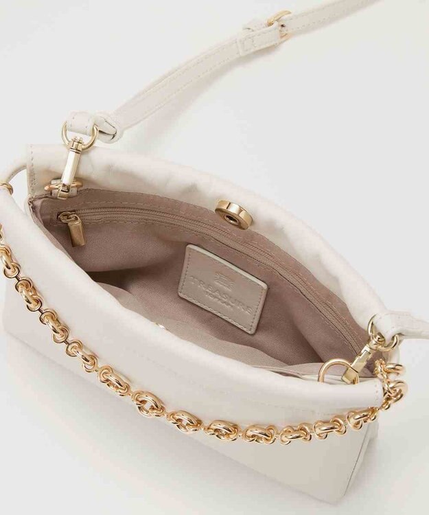 TOPKAPI 【TREASURE TOPKAPI】スムース レザー チェーン付き スワローマチ ミニ ショルダー バッグ オフ