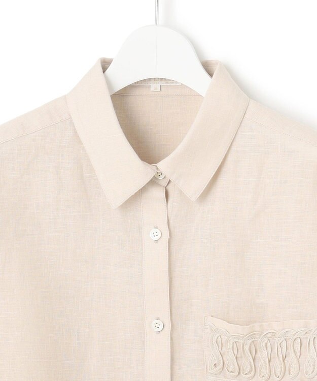 23区 【洗える】LIBECO クロップド シャツ ベージュ