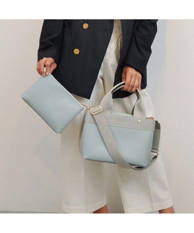 UNBILLION cachecache テープディテール2wayパーテーショントート サックスブルー